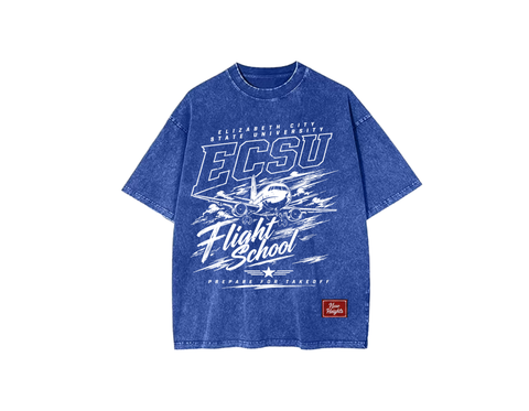 ECSU Flight School Acid Wash Vintage Tee