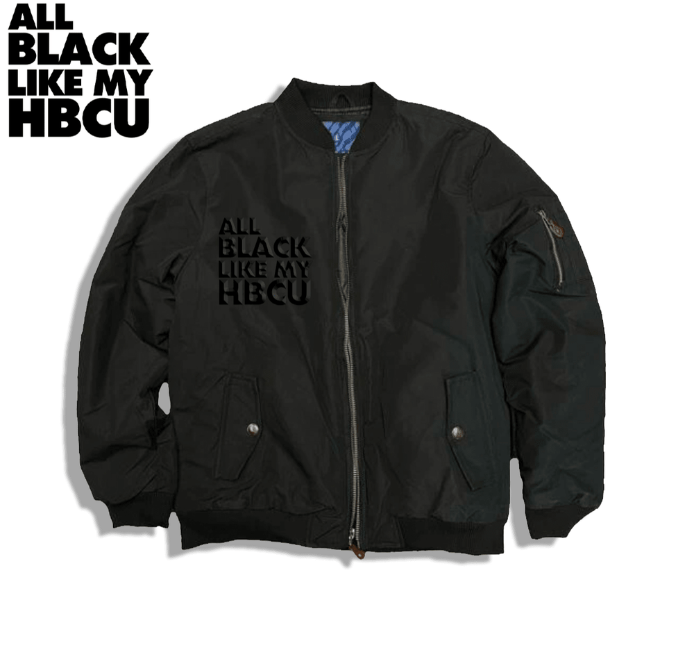 All Black Like My HBCU Black on Black Bomber Jacket - Exclusively HBCU