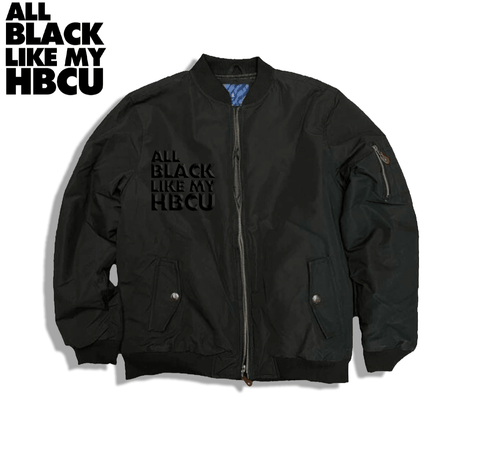 All Black Like My HBCU Black on Black Bomber Jacket - Exclusively HBCU