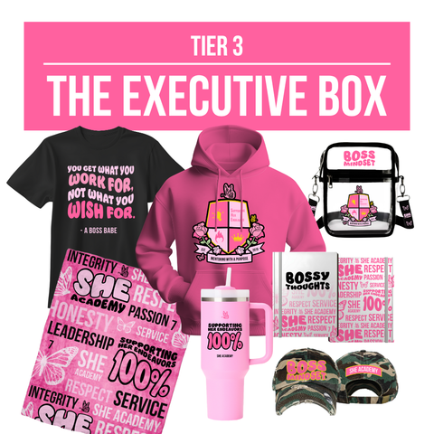 She Academy's Tier 3: The Executive’s Box – “Run your empire. Make the rules. Own every win.”