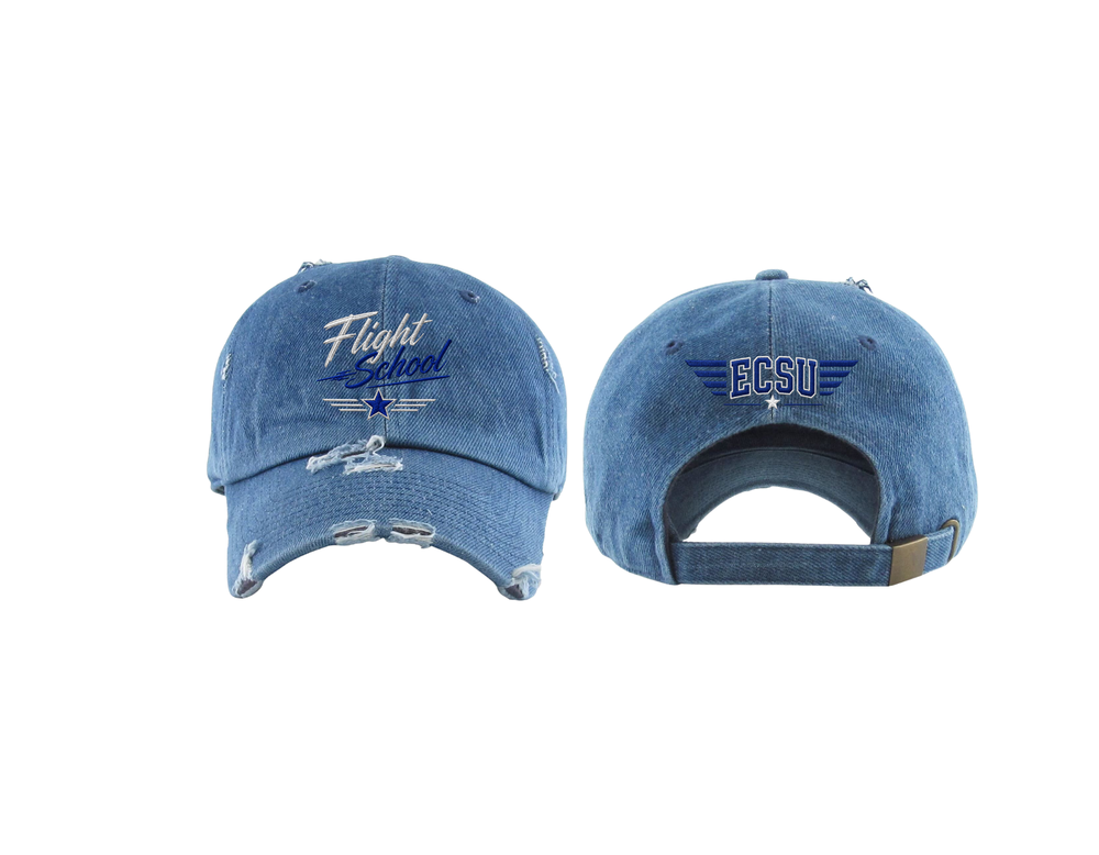 Elizabeth City State University Flight School Distressed Denim Hat