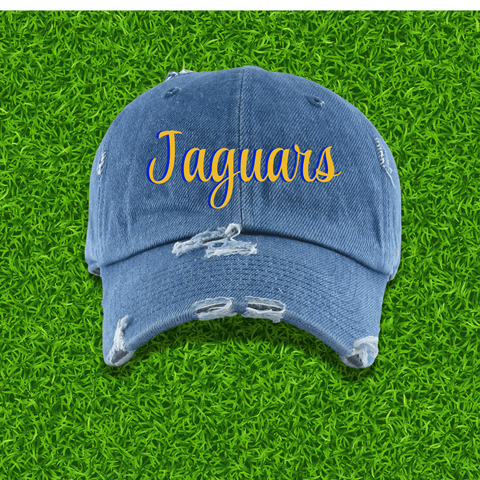 Fresh on the Yard Raised Distressed Denim Dad Hat - Exclusively HBCU