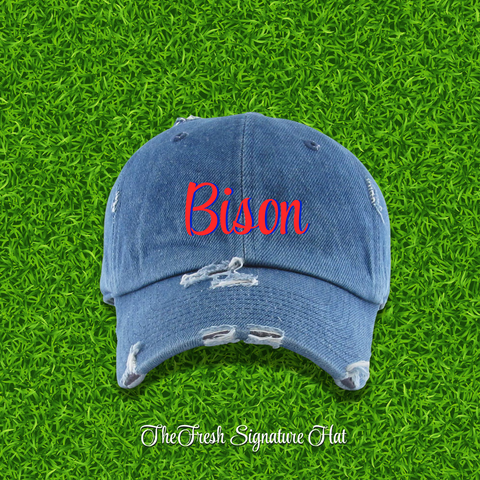 Fresh on the Yard Raised Distressed Denim Dad Hat