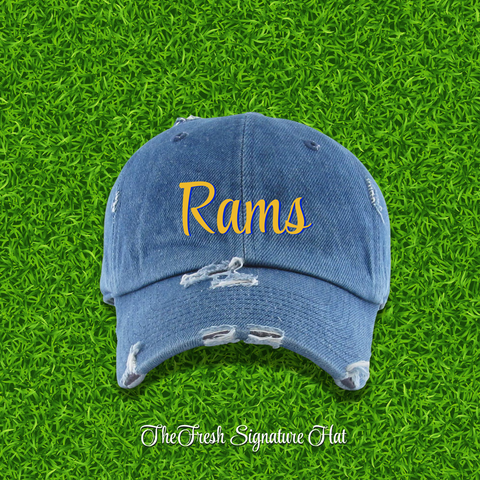 Fresh on the Yard Raised Distressed Denim Dad Hat