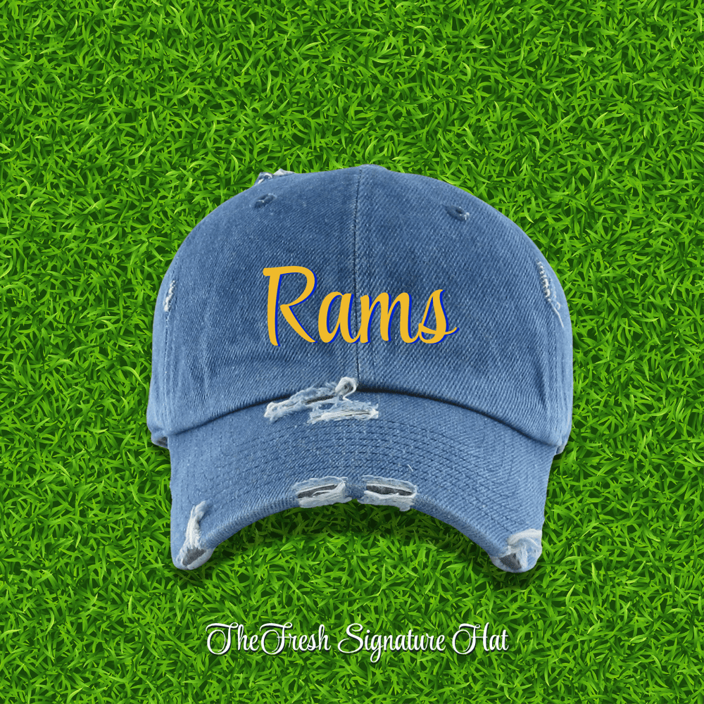 Fresh on the Yard Raised Distressed Denim Dad Hat - Exclusively HBCU