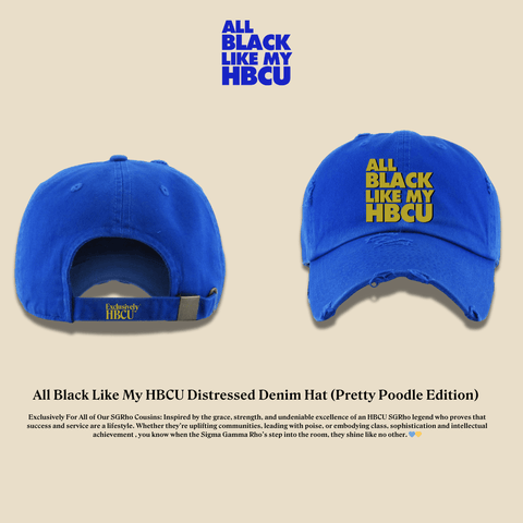 All Black Everything Dad Hat : Pretty Poodle Edition - Exclusively HBCU