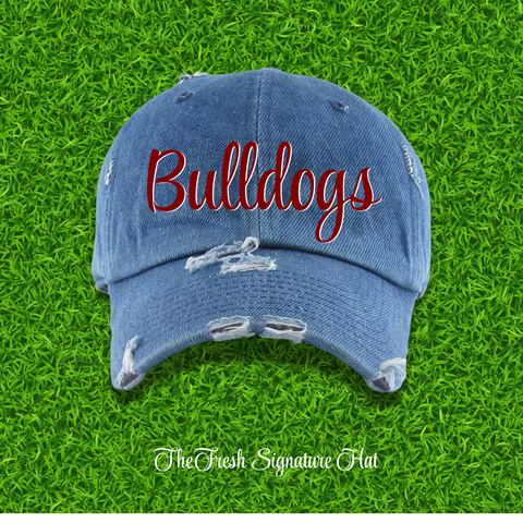 Fresh on the Yard Raised Distressed Denim Dad Hat