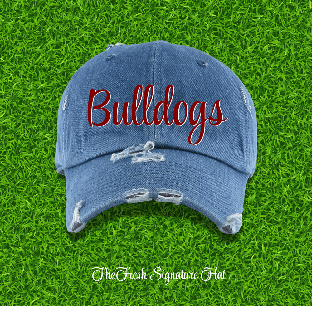 Fresh on the Yard Raised Distressed Denim Dad Hat - Exclusively HBCU