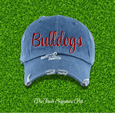 Fresh on the Yard Raised Distressed Denim Dad Hat - Exclusively HBCU