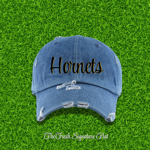 Fresh on the Yard Raised Distressed Denim Dad Hat