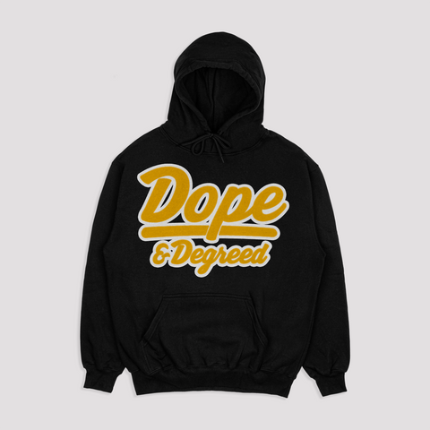 Dope and Degreed HBCU Inspired Patch Crew or Hoodie