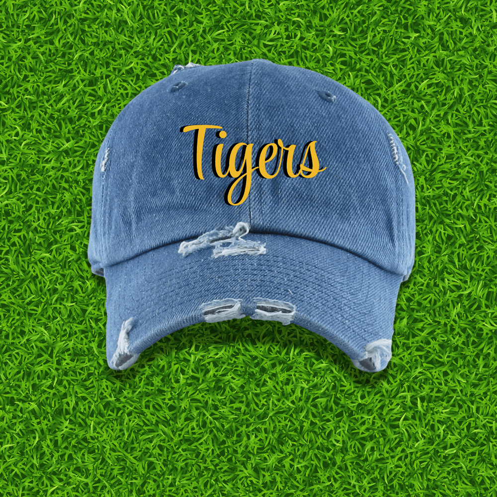 Fresh on the Yard Raised Distressed Denim Dad Hat - Exclusively HBCU
