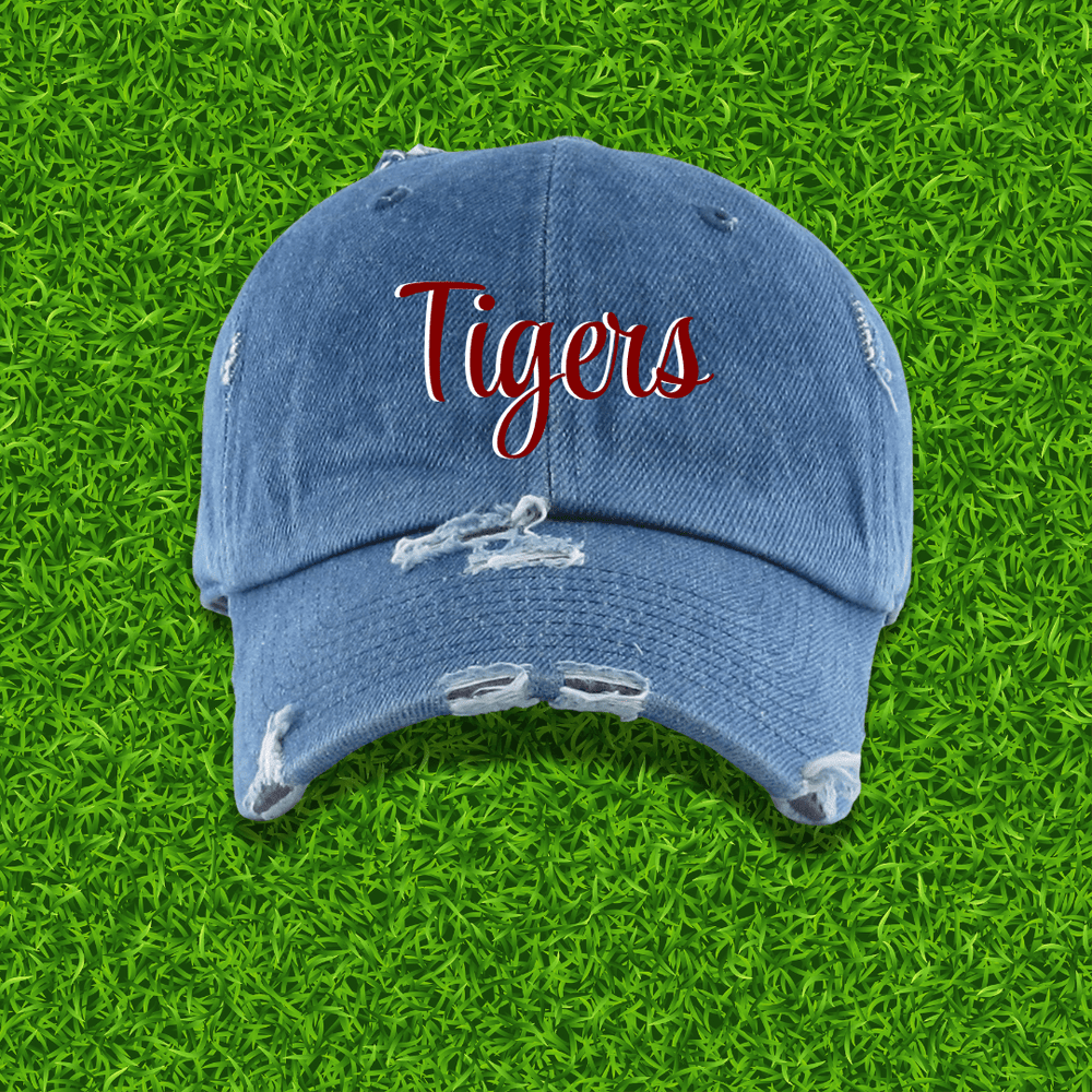 Fresh on the Yard Raised Distressed Denim Dad Hat - Exclusively HBCU