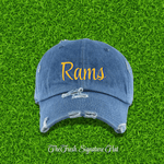 Fresh on the Yard Raised Distressed Denim Dad Hat - Exclusively HBCU