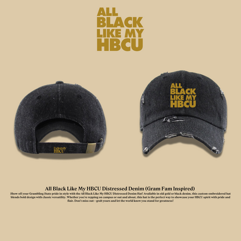 All Black Everything Dad Hat: Grambling State Inspired