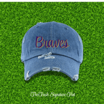 Fresh on the Yard Raised Distressed Denim Dad Hat - Exclusively HBCU