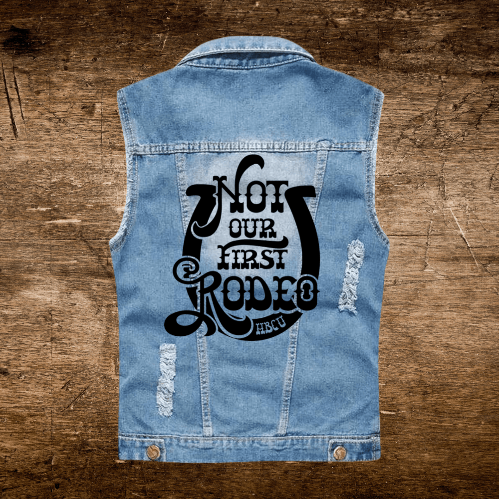 Q3: HBCU Distressed Denim Vest - Exclusively HBCU