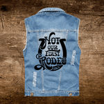 Q3: HBCU Distressed Denim Vest - Exclusively HBCU