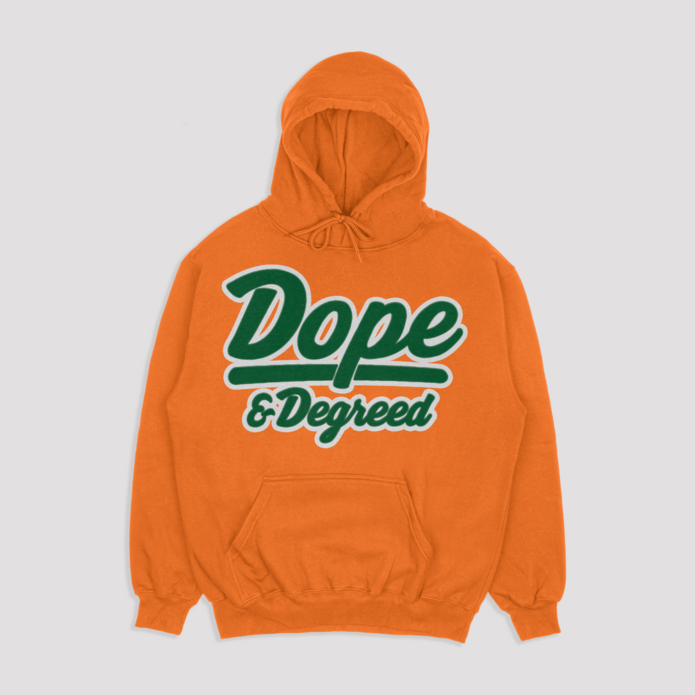 Dope and Degreed HBCU Inspired Patch Crew or Hoodie - Exclusively HBCU